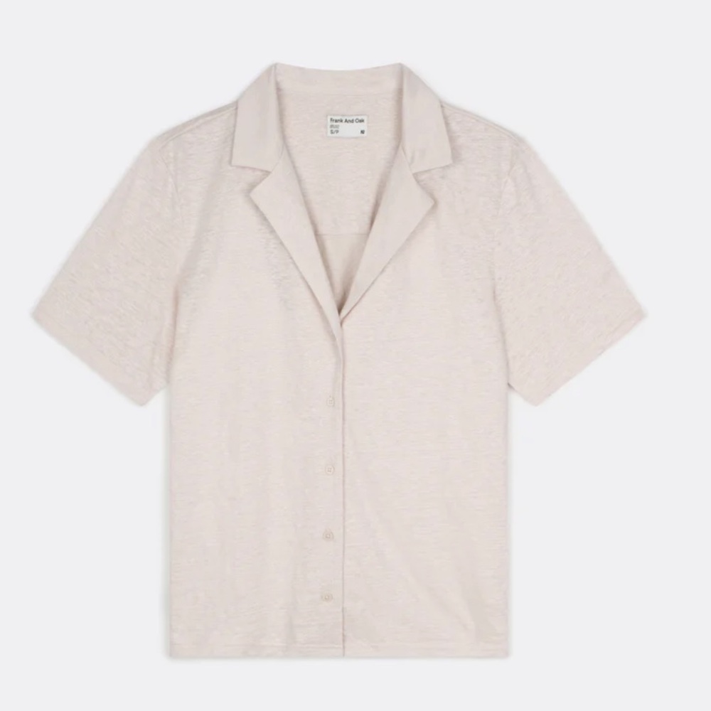 FRANK & OAK linen relaxed blouse